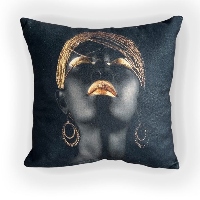 Arap Kızı Figür Baskılı Çift Taraf Kırlent Yastık Kılıfı - Şık ve Zarif Tasarım - 45x45 cm