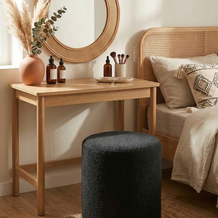 Lines Puf, Teddy Kumaş Siyah