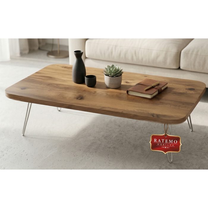 Ahşap Desenli Metal Katlanır Ayaklı Çocuk Oyun Ve Kamp Yer Sofrası