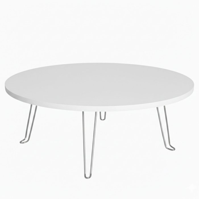 90 cm Çap Ahşap Desenli ve Düz Seçenekli Katlanabilir Yer Sofrası – Oyun Masası | 22 cm